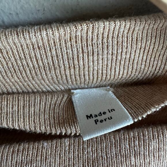 Vince Long Sleeve Drop Shoulder Pullover Knit Blouse Camel Tank L - Picture 3 of 9